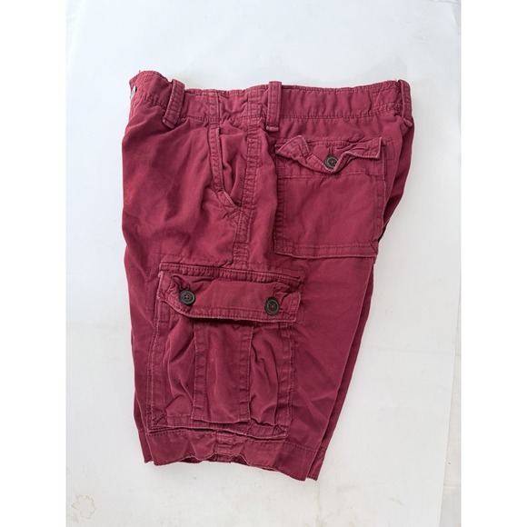 American Eagle Outfitters Classic Cargo Shorts Men Size 32 Red Cotton Outdoors - Picture 5 of 8